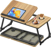 Bedtafel - Laptoptafel - Bank tafeltje - Ontbijttafeltje - 63x27x33 cm - Bruin - ST