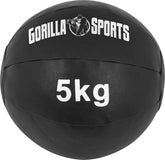 Medicijnbal - Medicine ball - Gewichtsbal - 5 KG - Zwart - Gorilla Sports®