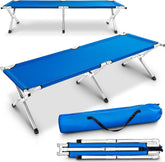 Veldbed - 1 Persoons - Kampeerbed - Stretcher - Blauw - TRESKO®