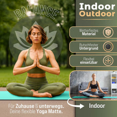 Yogamat - Fitness mat - Sportmat - Yoga mat extra dik - 183x61 cm - Lichtblauw - RE:SPORT