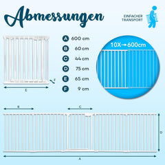 Veiligheidshek - Haardscherm - Hondenhek - 600cm - Wit - KIDUKU®