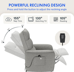 Fauteuil met armleuning - Relaxfauteuil - Relaxstoel - Elektrisch - Lichtgrijs - X1AG-V2 - FLEXISPOT