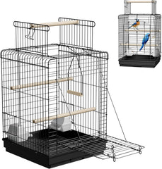 Vogelkooi voor binnen - Vogel kooi parkiet - 40x40 cm - Zwart - SUBTLETY