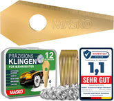 MASKO® Reservemesjes voor robotmaaiers, universeel incl. innovatieve schroeven, reservemessen voor robotmaaier, duurzame titanium coating, compatibel met Bosch, 12 stuks
