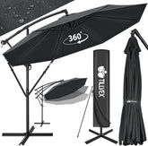 Zweefparasol - Tuinparasol - Parasol 300 cm - Met voet - Met Parasolhoes - Antraciet - Tillvex