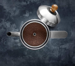 Gastronoma 18150001 Koffiepercolator, koffiemachine, 0,75 liter, 6 kopjes, roestvrij staal, hout, 650 watt