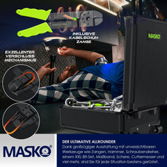 MASKO Gereedschapskoffer, 1400-delig, gevuld, gereedschapsset in aluminium koffer, gereedschapskist met wieltjes, gereedschapskist, huishouden, hobby, auto, trolleyfunctie, professionele