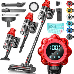 Steelstofzuiger - Draadloos - Stofzuiger Zonder zak - 45KPa - Rood - KESSER®