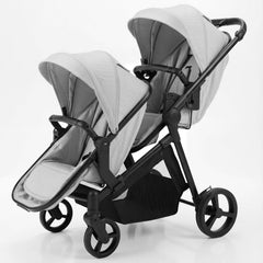 TALENBEEN Dubbele kinderwagen voor tweelingen en peuters, opvouwbaar tandemmodel, om te bouwen van tweelingkinderwagen naar eenpersoonskinderwagen, compact en lichtgewicht, geschikt voor kinderen van 0-3 jaar