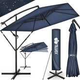 Zweefparasol - Tuinparasol - Parasol 235x235 cm - Met voet - Met Parasolhoes - Blauw - Tillvex