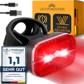 Achterlicht fiets met reflector en remlichtfunctie, fietsachterlicht met StVZO-goedkeuring, fietslicht achter, fietsachterlicht, led-fietsachterlicht, fietsremlicht