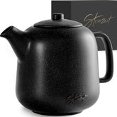 Theepot met filter - Keramiek - 1,3L - RVS - Zwart - STEINZEIT