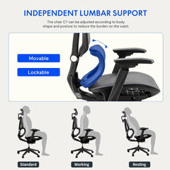 Ergonomische Bureaustoel - Office Chair - Gamestoel - Volwassenen - Grijs - C7G Air Pro - FLEXISPOT