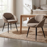 Eetkamerstoelen - Set van 2 - Met armleuning - Bruin - Ya-Home