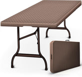 Tillvex® Inklapbare Tafel - Campingtafel - Klaptafel - 180x75cm - Bruin
