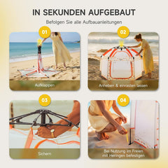 Jovikids Opvouwbare Loopspeeltuin voor Baby met Baldachijn, Pop-up Tent voor Kinderen Outdoor, Grote 6-hoekige Speeltent met Draagtas voor Huis, Tuin, Strand, 150x150x105 cm