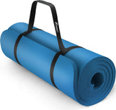Yogamat - Fitness mat - Sportmat - Yoga mat extra dik - Blauw - TRESKO