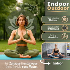 Yogamat - Fitness mat - Sportmat - Yoga mat extra dik - Blauw - RE:SPORT