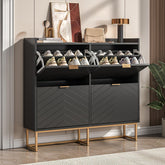 Schoenenkast - Schoenenrek - 103,5x100x24 cm - Zwart - UEV