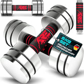 Dumbells set - Gewichten set - Halterset - Gietijzer - 2x5 kg - Zilver - RE:SPORT