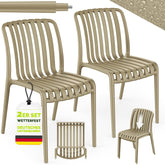 Tuinstoelen - Weerbestendig - Set van 2 - Taupe - Tillvex®