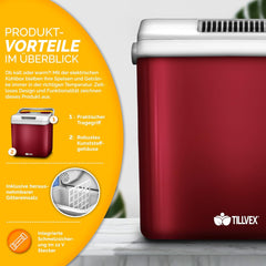 Koelbox Elektrisch – 12V en 230 volt - Coolbox - Frigobox - 32L – Rood