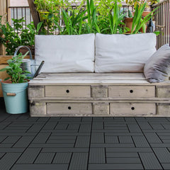 Terrastegels - Vlondertegels - Kunststof - 30x30 cm - 11 stuks - Antraciet - ECD Germany •