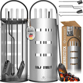 KESSER® Haardset 5-delig - Haardstel - Openhaardset - Zilver