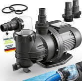 Zandfilterpomp - Zandfilter voor zwembad - 7000L/u - Zwart - Tillvex