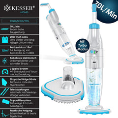 Zwembad stofzuiger - Zwembadstofzuiger - Zwembadreiniger - Blauw - KESSER®