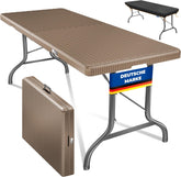 KESSER® Buffettafel, inklapbaar, kunststof, 183 x 76 cm, rotan-look, campingtafel, partytafel, klaptafel, tuintafel, voor 6 personen, tuin, terras en balkon, inklapbaar, incl. draaggreep en hoes,