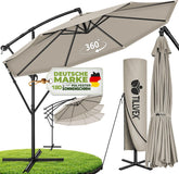 Zweefparasol - Tuinparasol - Parasol 300 cm - Met voet - Met Parasolhoes - Taupe - Tillvex