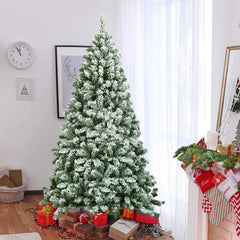Kunstkerstboom met sneeuw kerstboom met metalen standaard, kerstboom 1000 takken, pvc, kunstboom, kerstklapsysteem voor thuis, kantoor, winkels (180 cm)