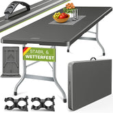 Inklapbare tafel - Klaptafel - Vouwtafel - 220x70 cm - Grijs - Tillvex