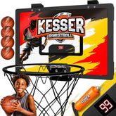KESSER® Mini-basketbalkorf voor kamer en kantoor, deur-basketbalkorf voor binnen en buiten, basketbalboard voor kinderkamers en wandmontage, basketbalbord incl. balnet, pomp en bal
