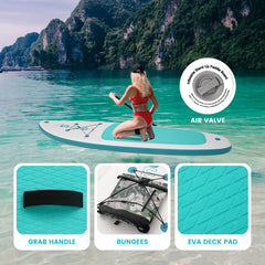 FunWater Stand Up Paddling Board Opblaasbaar SUP-board met peddel, vinnen, reparatieset, ventieladapter
