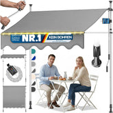 Klemluifel - Balkon luifel - Verticale luifel - 400 cm - Grijs - KESSER®
