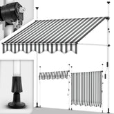 Klemluifel - Balkon luifel - Verticale luifel - 200 cm - Grijs/Wit - Tillvex®