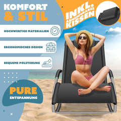 KESSER® Relaxstoel - Ligstoel - Tuinstoel - Weerbestendig - Antraciet