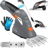 MASKO® Grasschaar struikschaar set met accu 7,2 V 2000 mA/h elektrische tuin heggenschaar gazon schaar incl. oplader, handschoenen grasmes, struikmes & steel telescoopstang 90-130 cm met wielen •