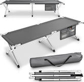 Veldbed - 1 Persoons - Kampeerbed - Stretcher - Grijs - TRESKO®