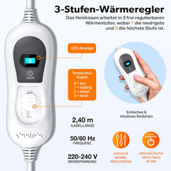 Elektrisch Warmtekussen voor Rug, Schouders en Nek - Heating Pad - Verwarmingskussen - Grijs - Sinnlein®