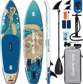 Sup Board - Opblaasbaar Paddle Board - 190kg - Blauw/Bruin - SOLAVERO