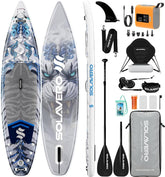 Sup Board - Opblaasbaar Paddle Board - 200 kg - Grijs/Blauw - SOLAVERO •