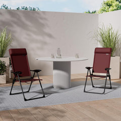 Tuinstoelen verstelbaar - Ligstoel - Set van 2 - Rood - KESSER®