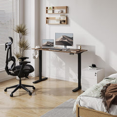 Zit sta bureau - Elektrisch - Verstelbaar - 120x60 cm - Bruin - SANODESK