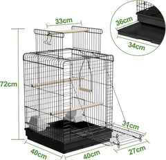 Vogelkooi voor binnen - Vogel kooi parkiet - 40x40 cm - Zwart - SUBTLETY