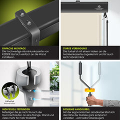 KESSER® Klemluifel - Balkonluifel - Zonwering - 200x250cm - Beige