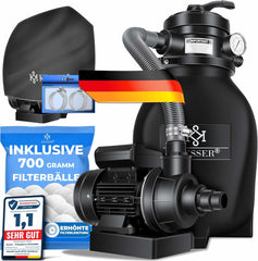 KESSER® Zandfilter - Zandfilterpomp - 10200L/u - Zwart