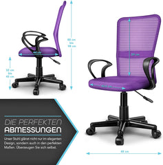 Kinder bureaustoel - Ergonomische Bureaustoel kinderen - Paars - TRESKO